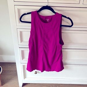 Athleta high neck/back open (or tie) workout top